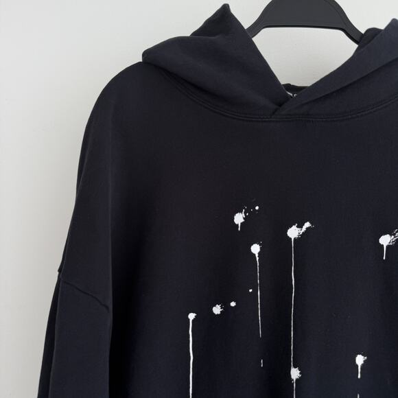 Rome Pays Off Hoodie Mens XL Black Jean Michel Basquiat Crown Graffiti Fleece - Picture 4 of 11